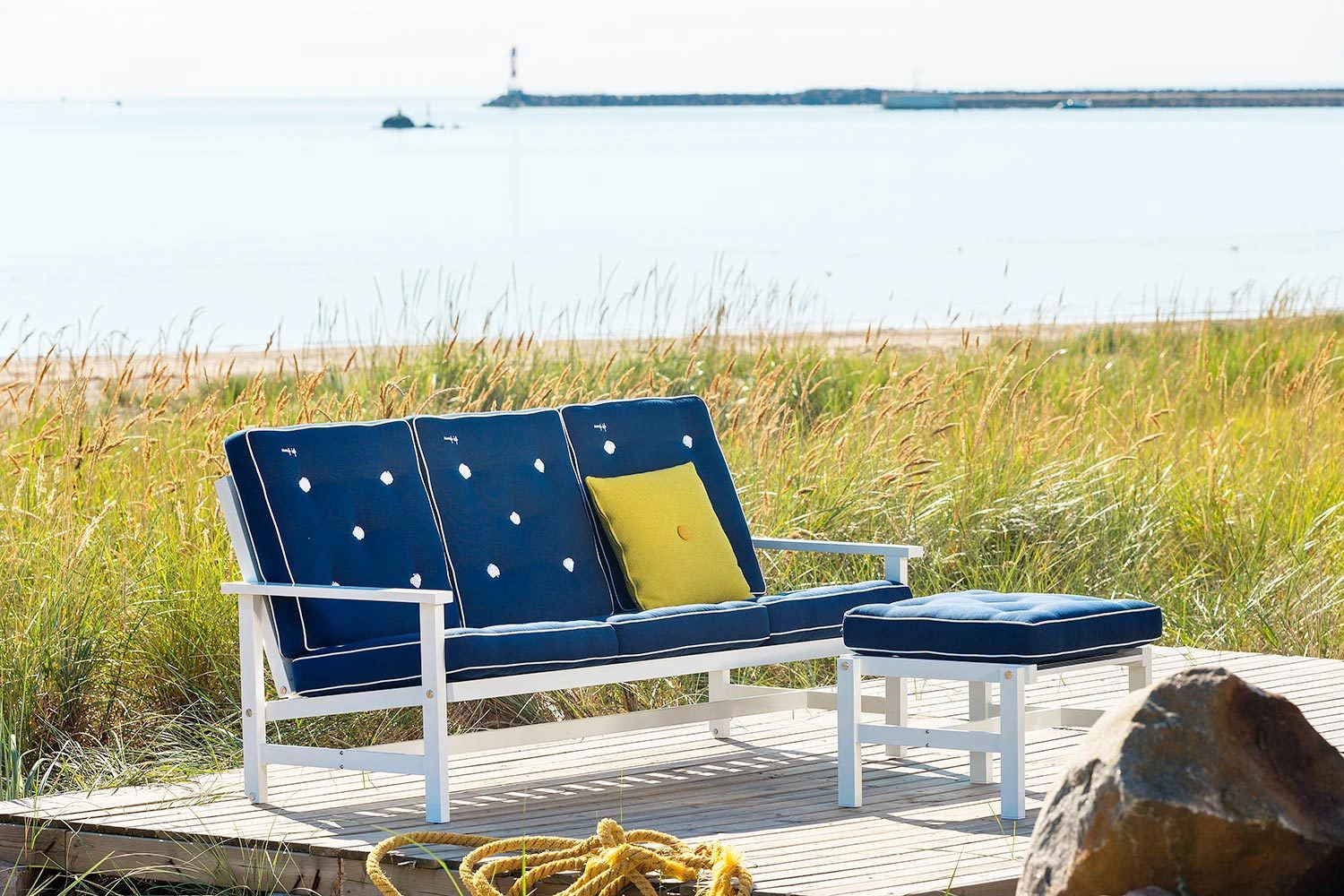 Soffa 09 vit aluminium - med dyna