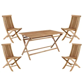 Turin matgrupp teak - 4 stolar, 140x80 cm