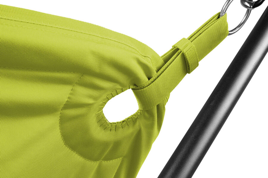 Närbild på Fatboy headdemock i färgen lime green.