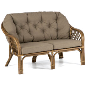 Sabina 2-sitssoffa brun/beigmelerad