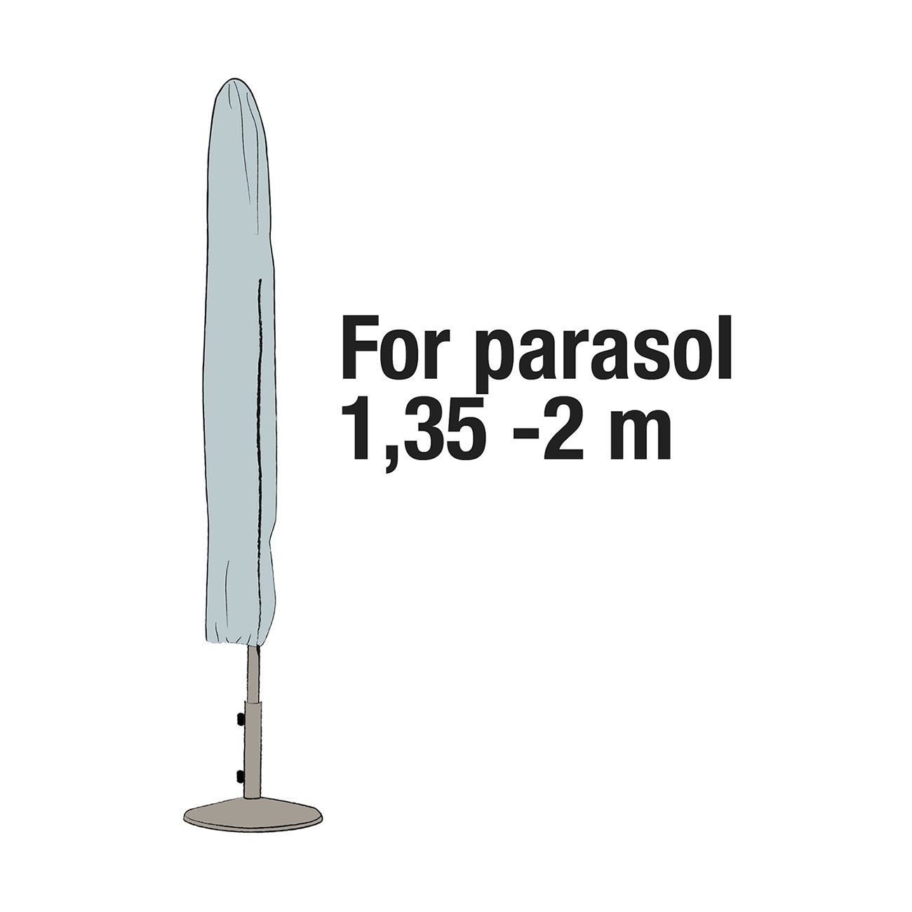 Parasollskydd för parasoll mellan 135 cm och 200 cm.
