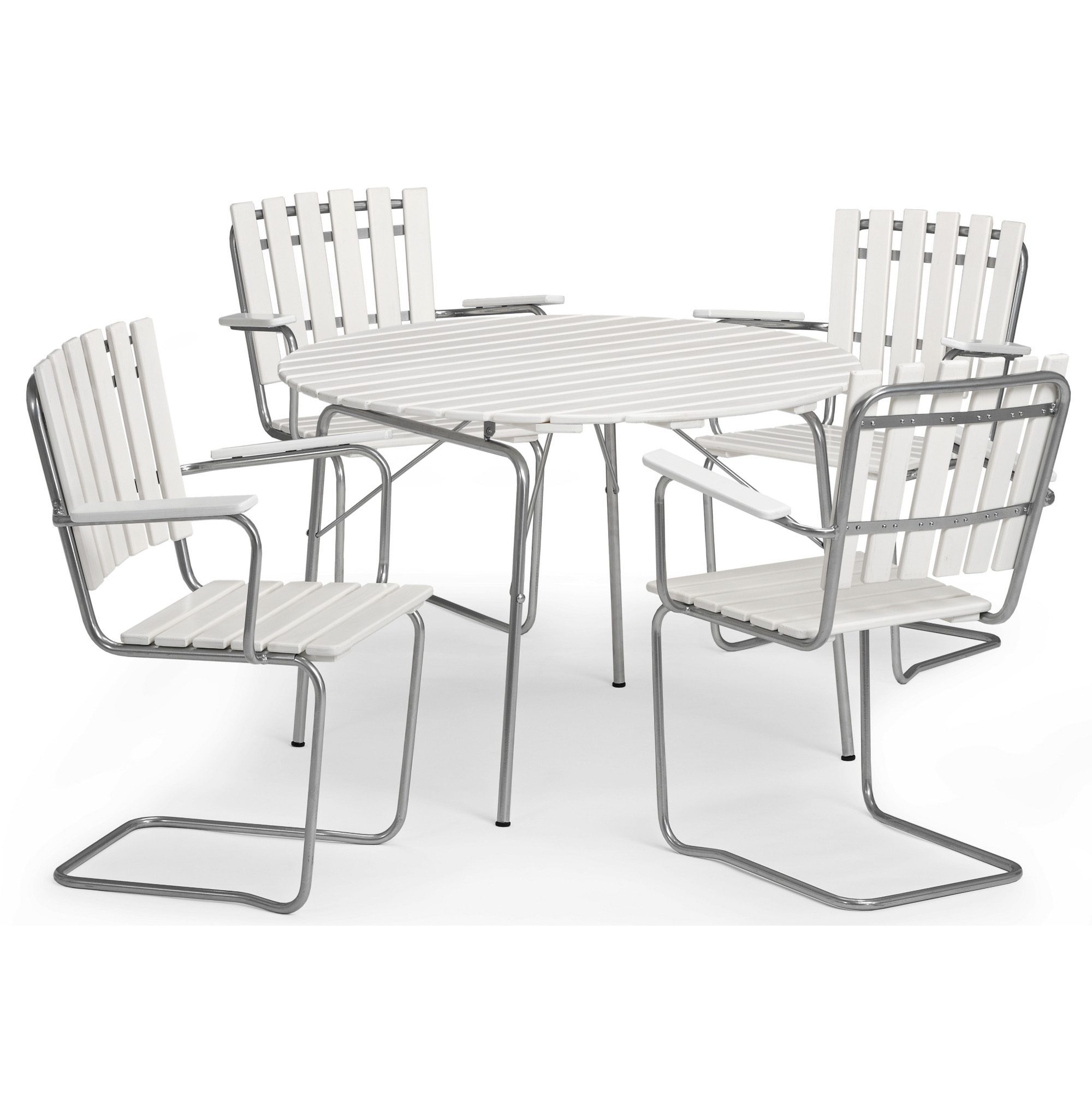 Sandhamn bord vit/silver Ø100 cm