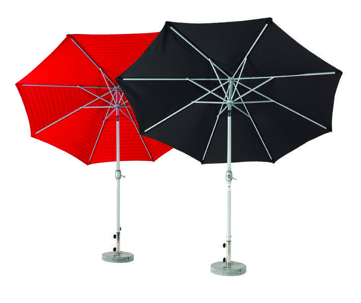 Andria parasoll silver/röd Ø300 cm