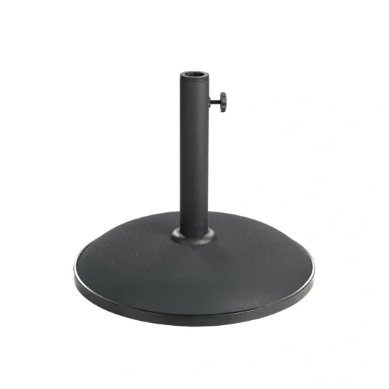 Parasollfot i svart betong som väger 15 kg.