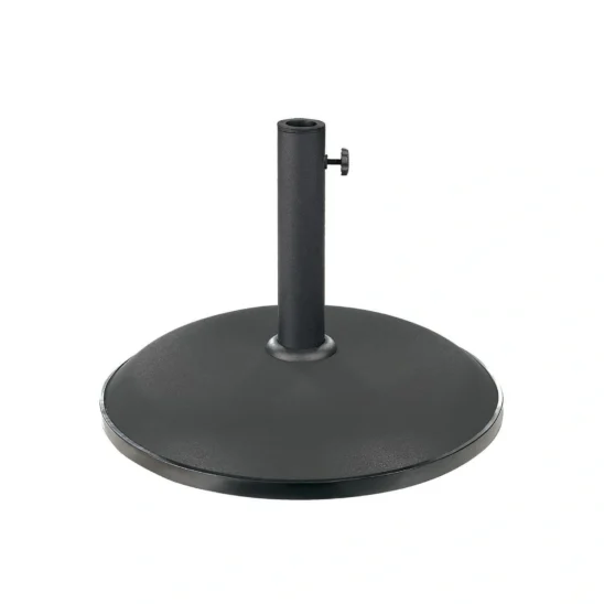 Parasollfot i svart betong som väger 25 kg.