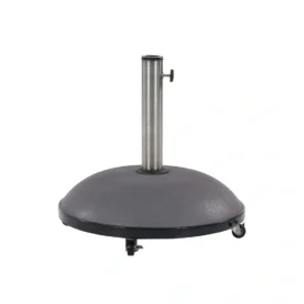 Parasollfot på hjul i grå betong, 35 kg.