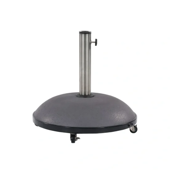 Parasollfot på hjul i grå betong, 35 kg.