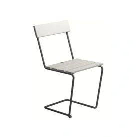 Stol 1 vit ek / varmförzinkad