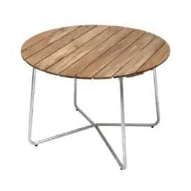 9A bord teak/varmförzinkat Ø100 cm