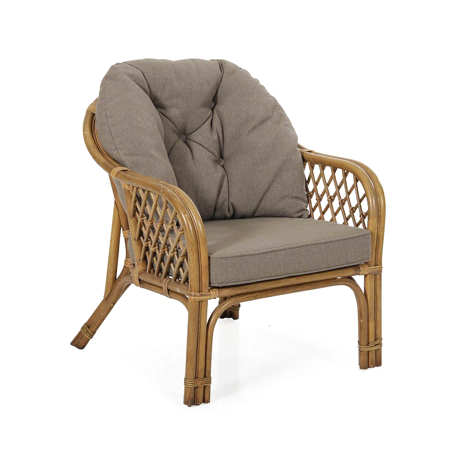 Sabina fåtölj brun/beigemelerad