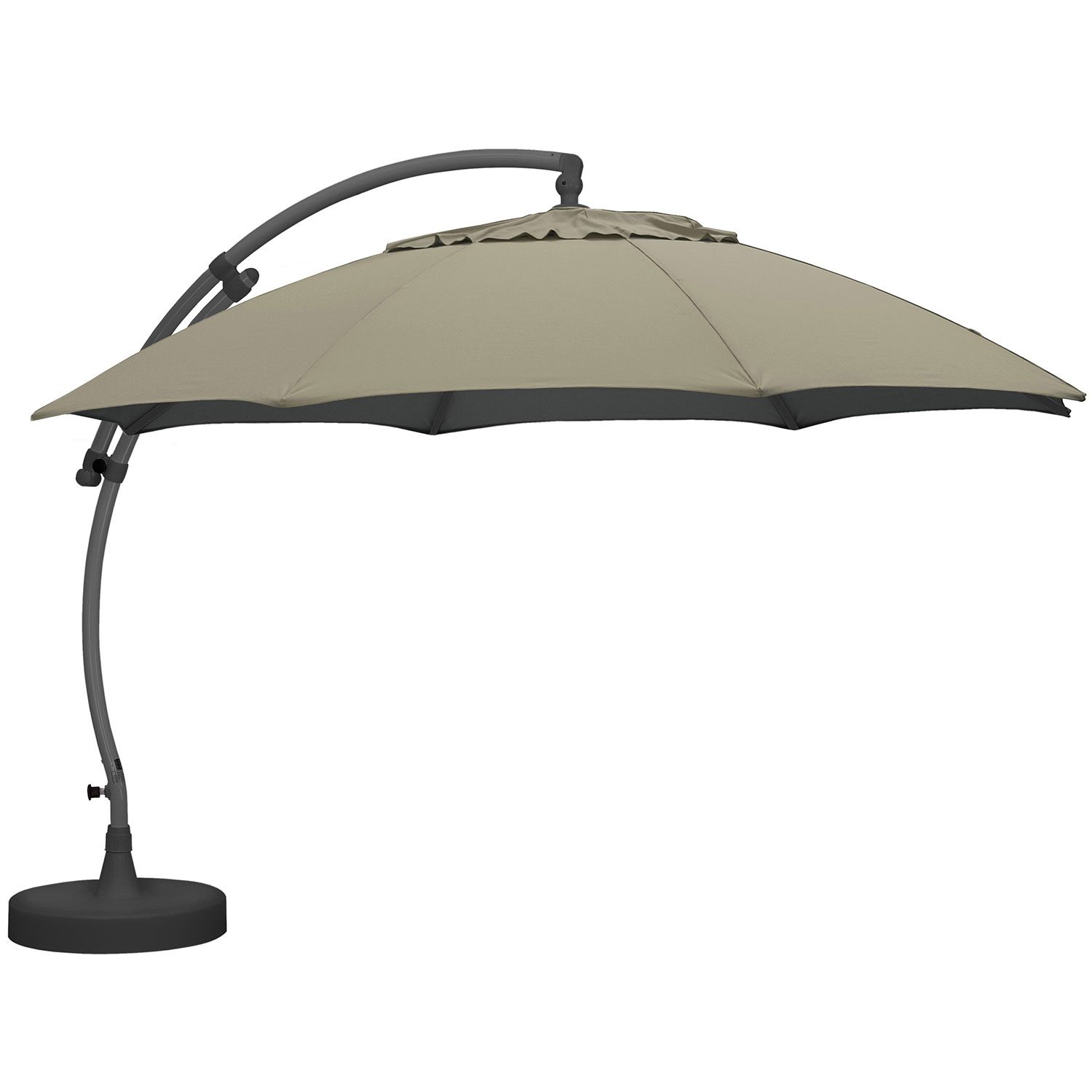 Easy Sun frihängande parasoll antracit/sand Ø375 cm