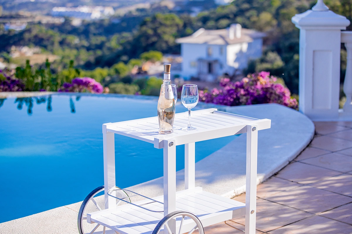 Serveringsvagn 14 vit aluminium