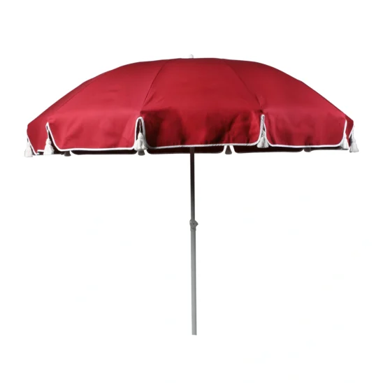 Parasoll 90 - vitlack/röd, Ø220 cm