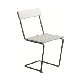 Stol 1 vit ek/varmförzinkad