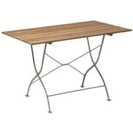 Bryggeribord teak / varmförzinkat stativ 110x70 cm