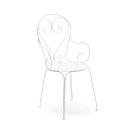 Classic karmstol i vitlackad aluminium och furu från Byarums Bruk.