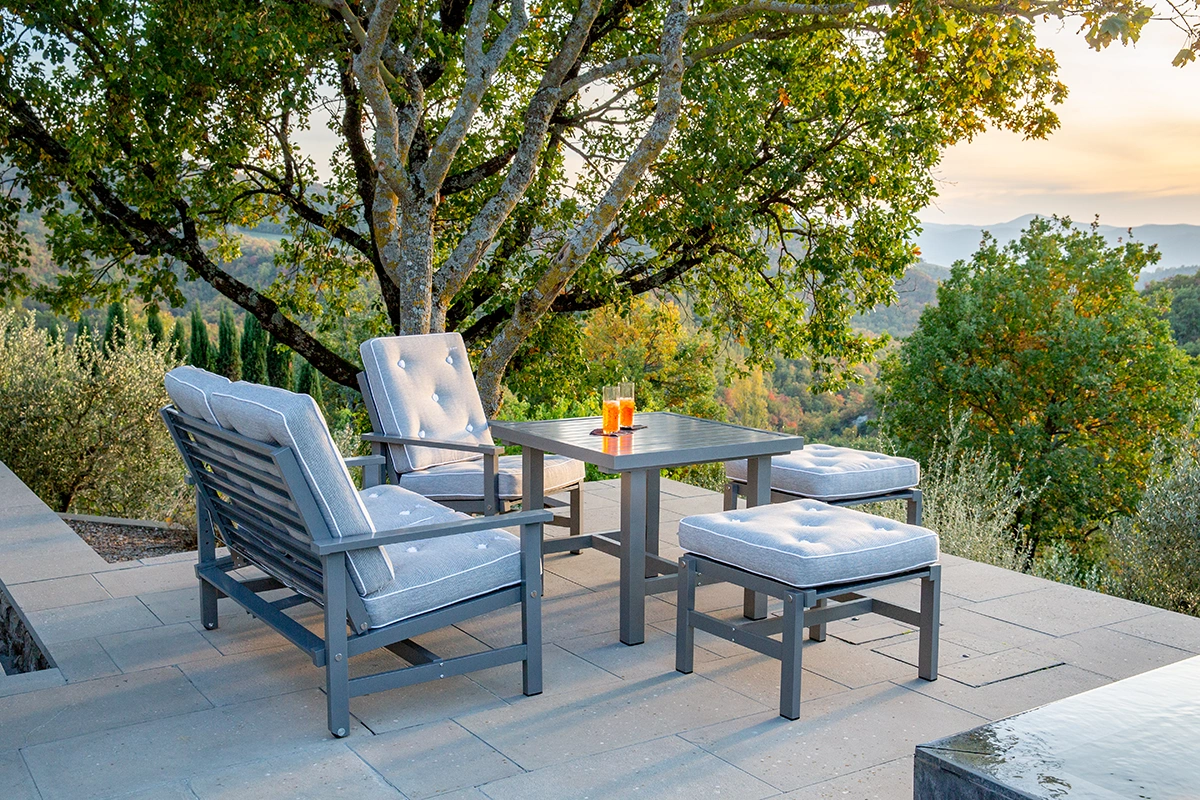 Bord 61 grå aluminium - 85x80xH65,5 cm