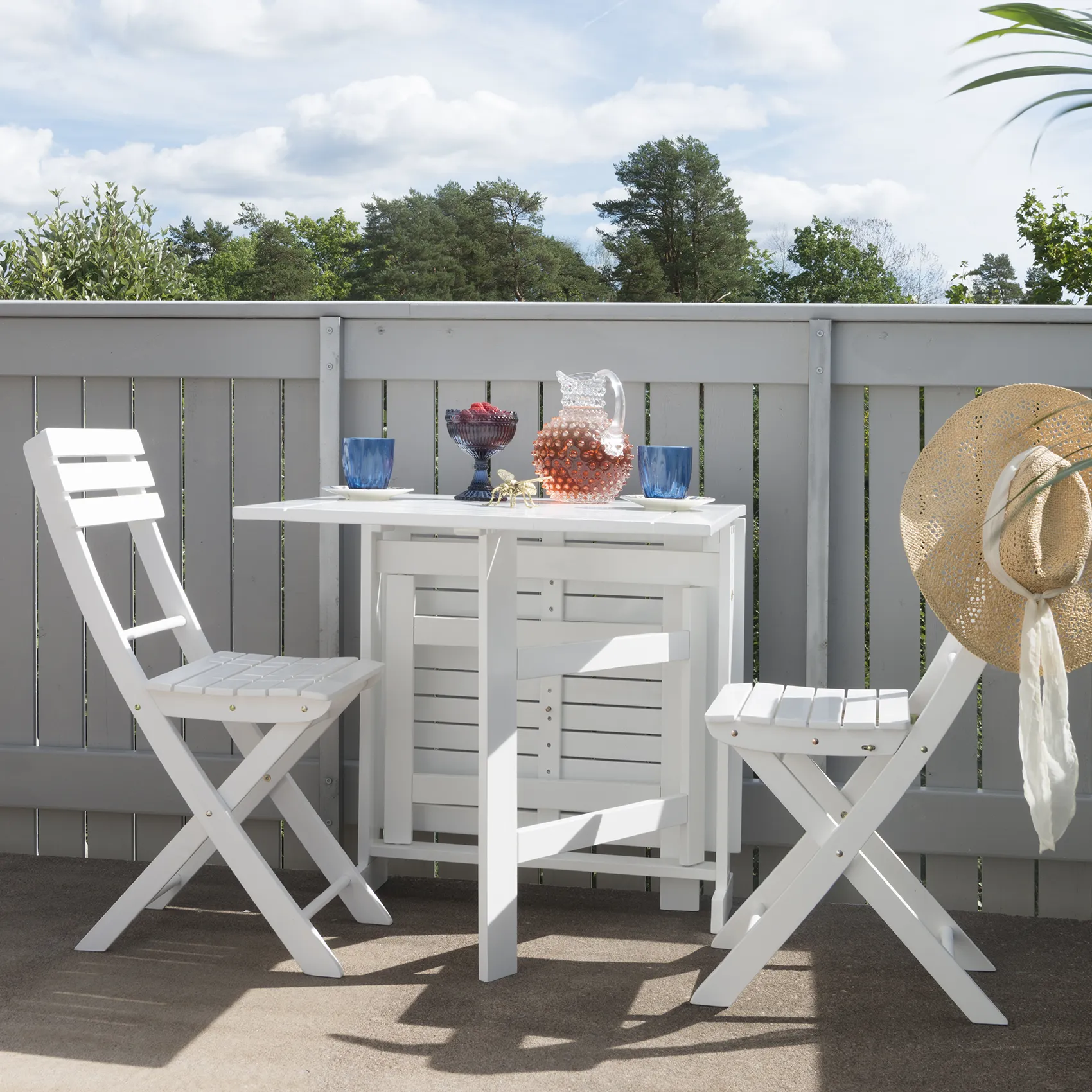 Åre slagbord vit akacia - 20/80/140x70 cm
