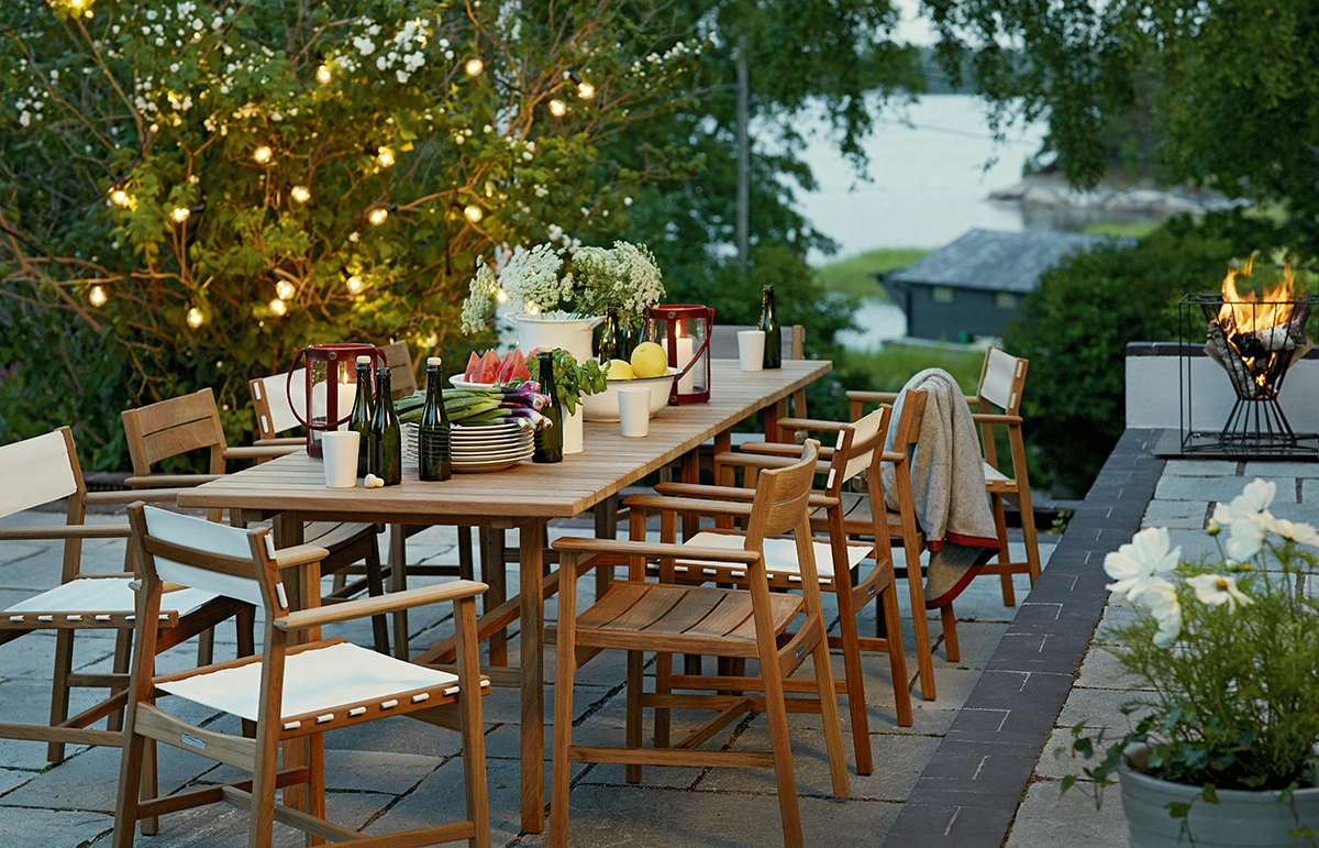 Djurö matgrupp teak - 6 stolar - 200x85 cm