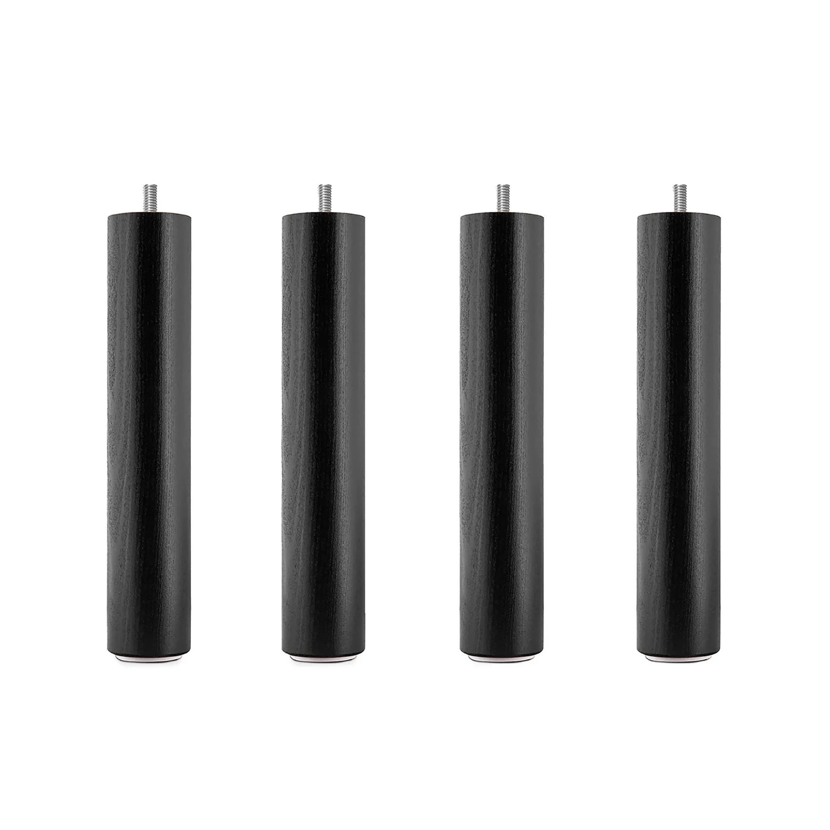 Runda sängben svartlack - 28 cm