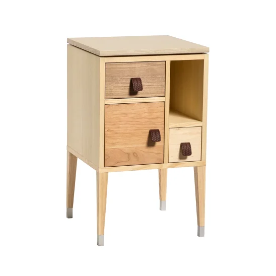 Abisko sängbord höga ben, Flerfanér