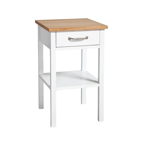 Emmaboda sängbord lågt vit/ek