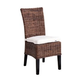 Fara matstol i croco brown inkl. vit bomullsdyna.