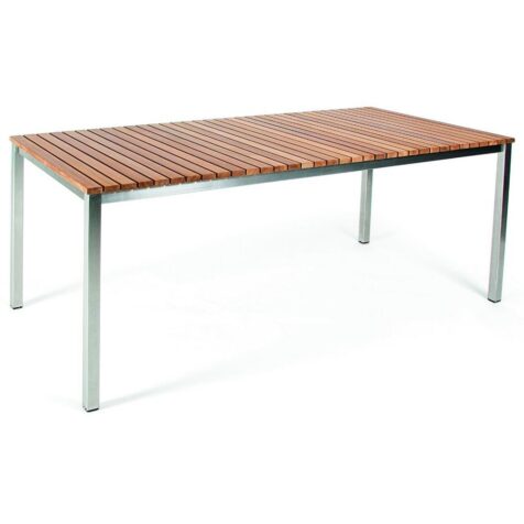 Häringe matbord i teak och borstat stål i storleken 170x85 cm.
