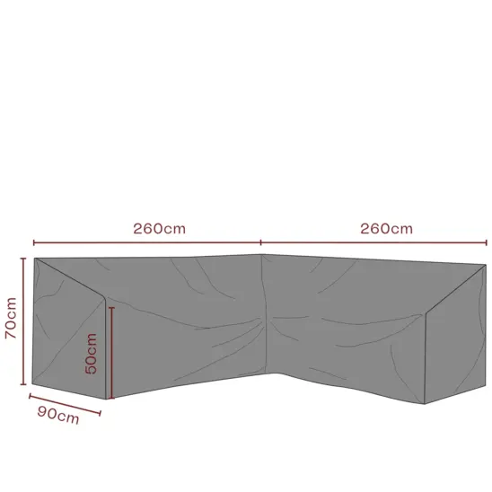 Hörnsoffskydd - Andas, V260/H260x90xH70 cm