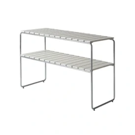 L105 avlastningsbord vit ek / varmförzinkat stativ