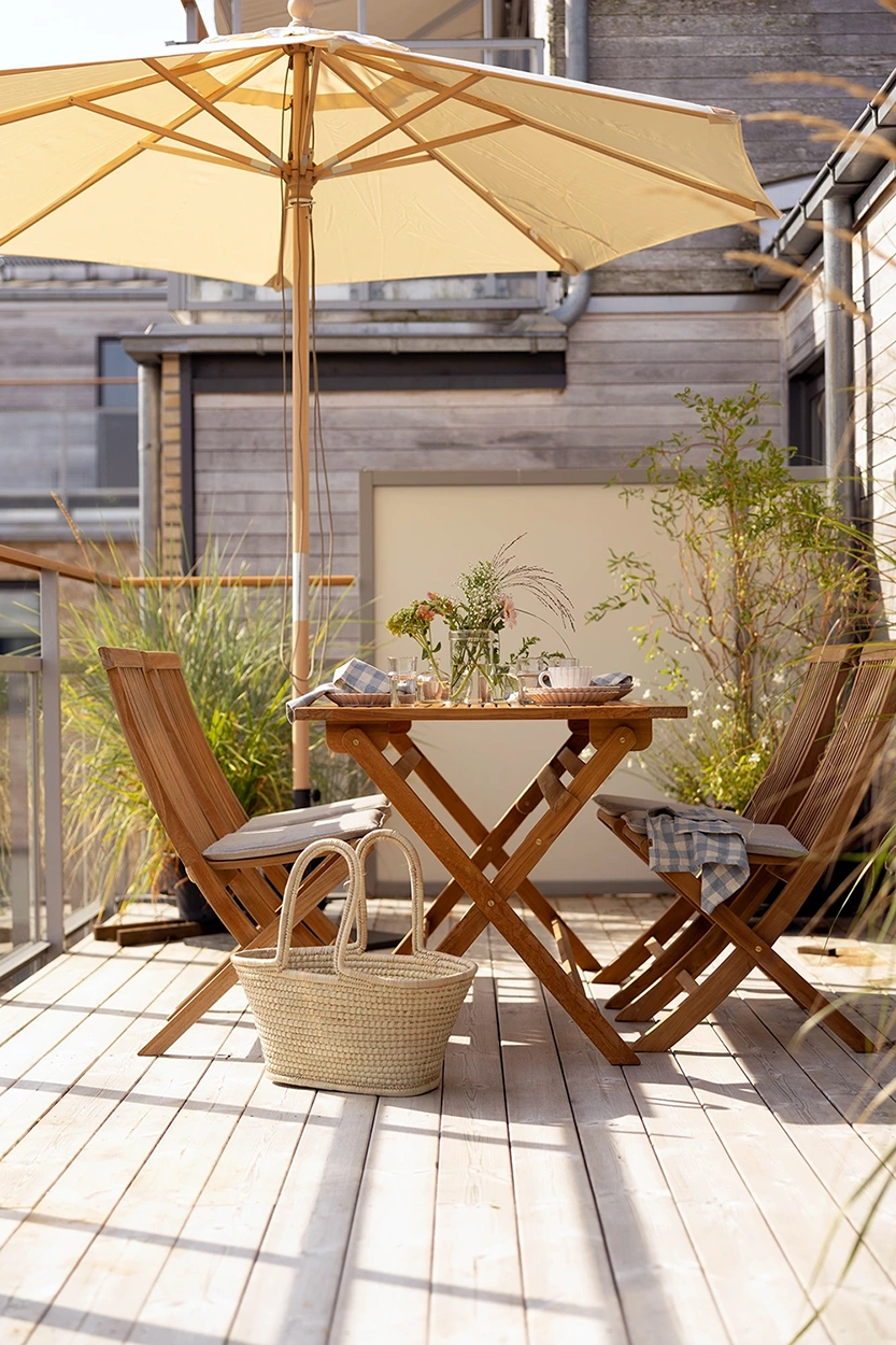 Turin matgrupp teak - 4 stolar, 140x80 cm