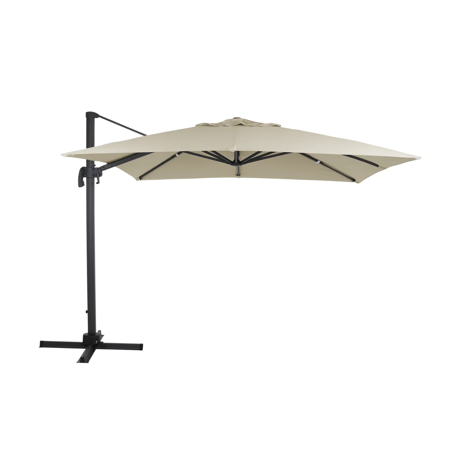 Linz frihängande parasoll antracit/khaki 300×300 cm