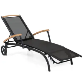 Andy solsäng svart/svart/teak