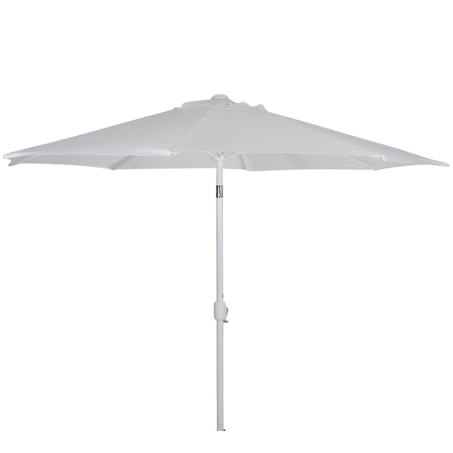 Andria parasoll i vitt utan parasollfot.