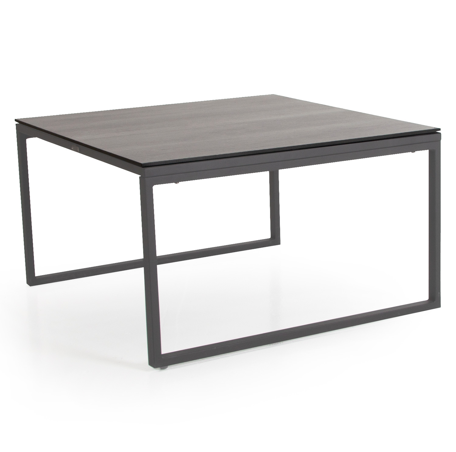 Talance stort soffbord med antracitfärgat stativ och grå laminatskiva.