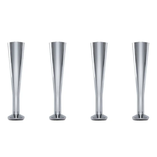 Design sängben - polerat stål, 18 cm