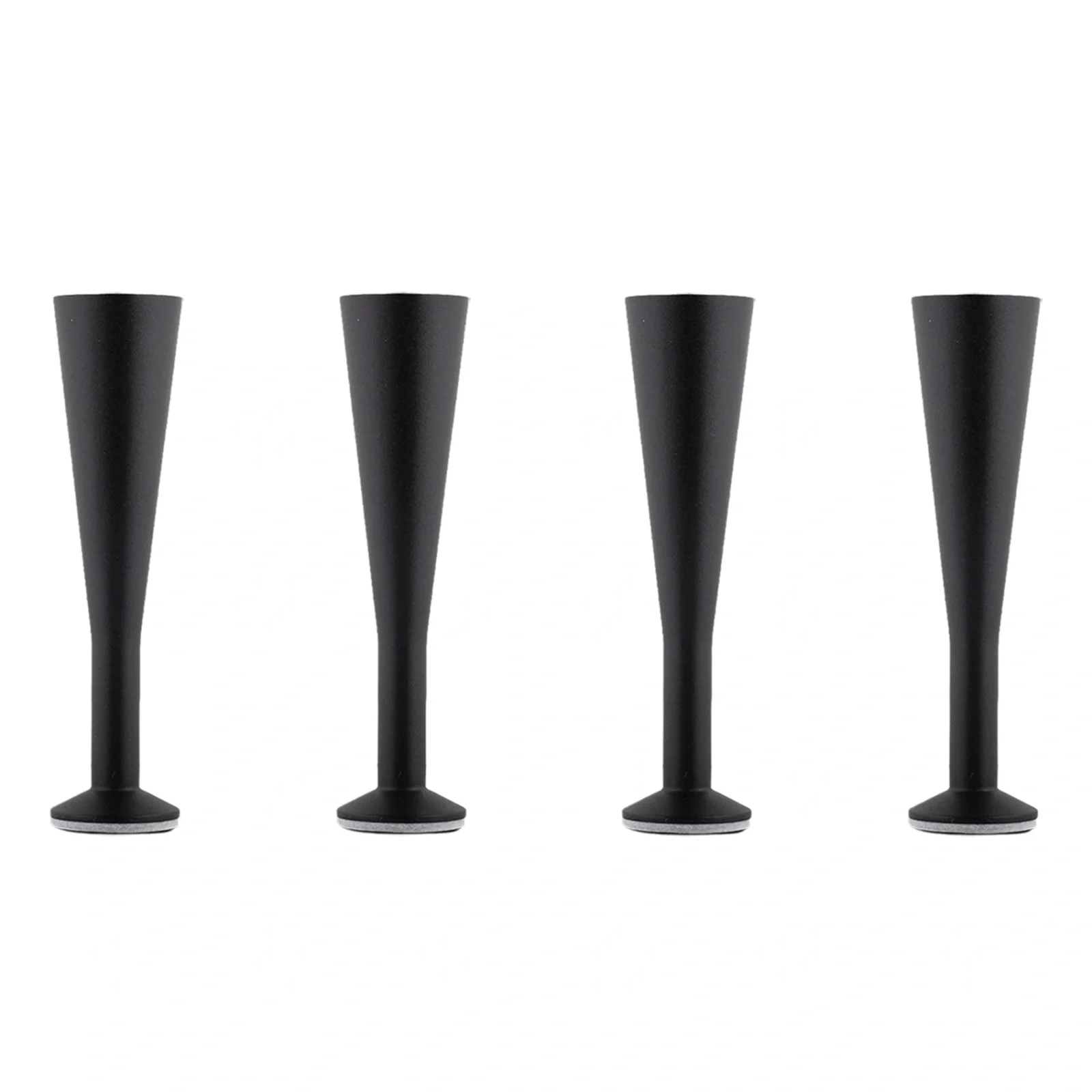 Design sängben – matt svart stål, 18 cm