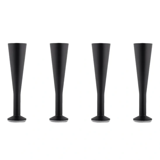 Design sängben – matt svart stål, 18 cm