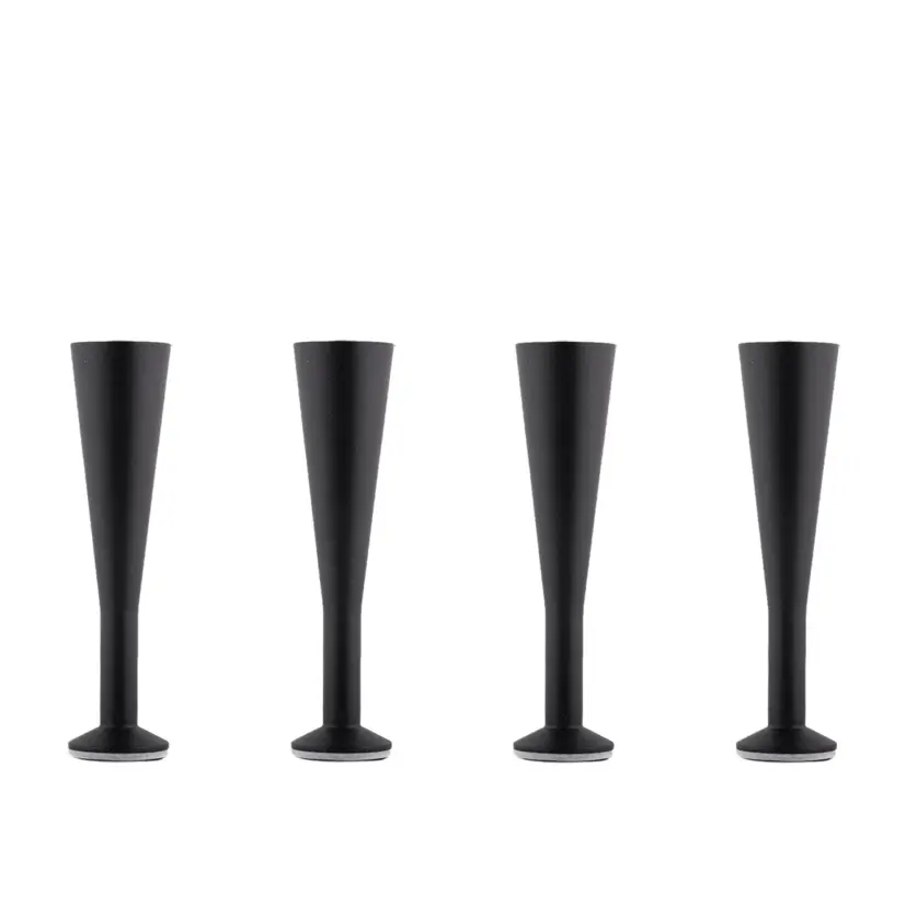 Design sängben matt svart