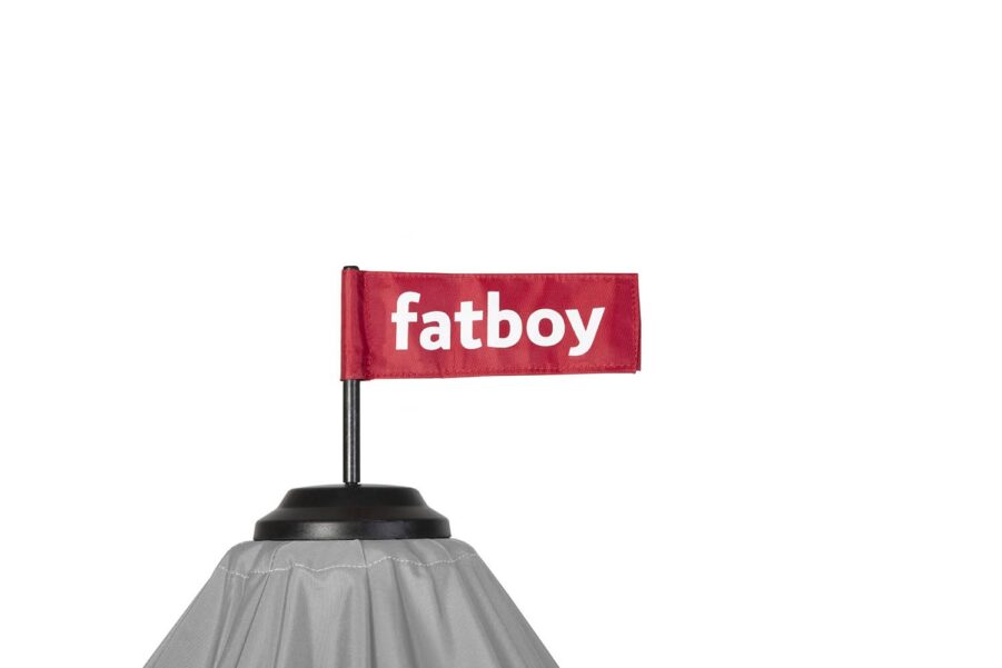 En närbild på Fatboy Stripesol i färgen Orange.