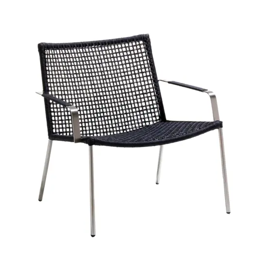 Straw rope lounge fåtölj antracit