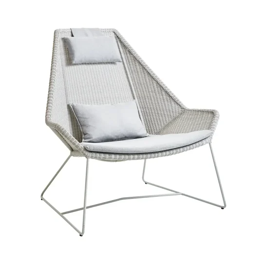 Breeze högryggad fåtölj vitgrå