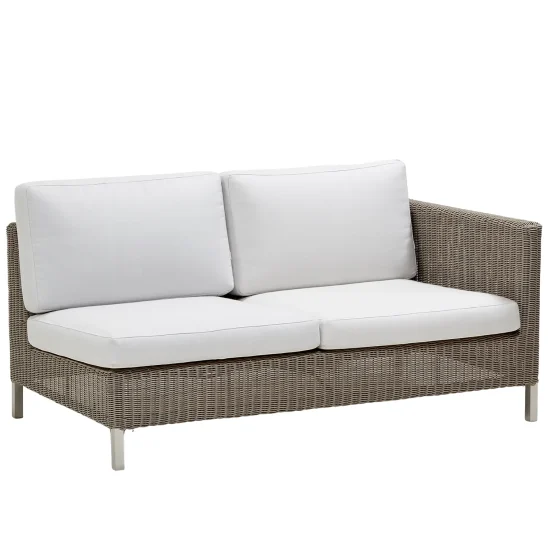 Connect 2-sits vänster taupe/vit