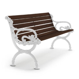 Byarum soffa 155, vitlackad aluminium