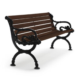 Byarum soffa 155, brunlaserad furu / svart