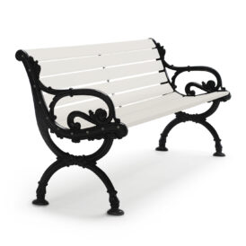 Byarum soffa 155, vitlackad furu / svart