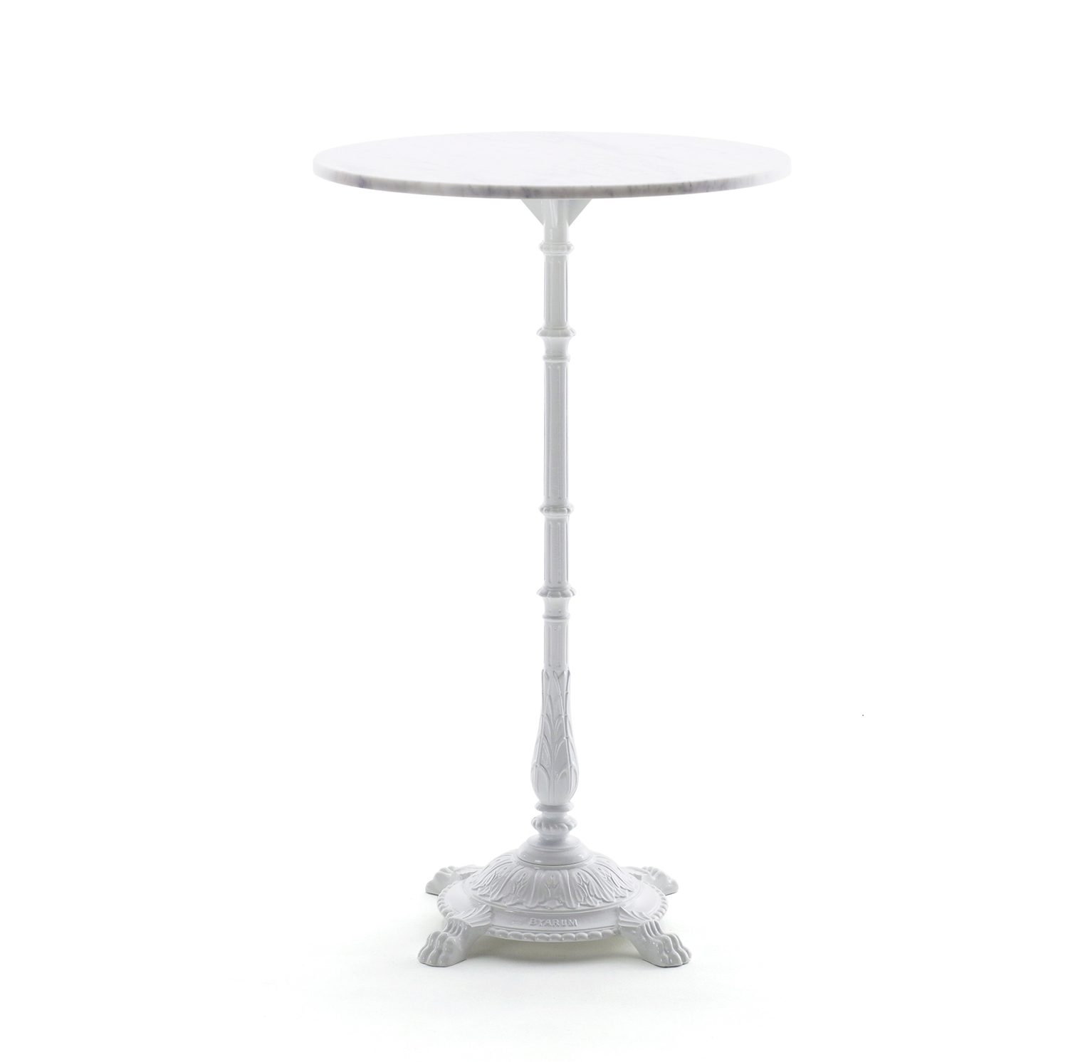 Classic ståbord från Byarums Bruk vitlackad aluminium och marmor.
