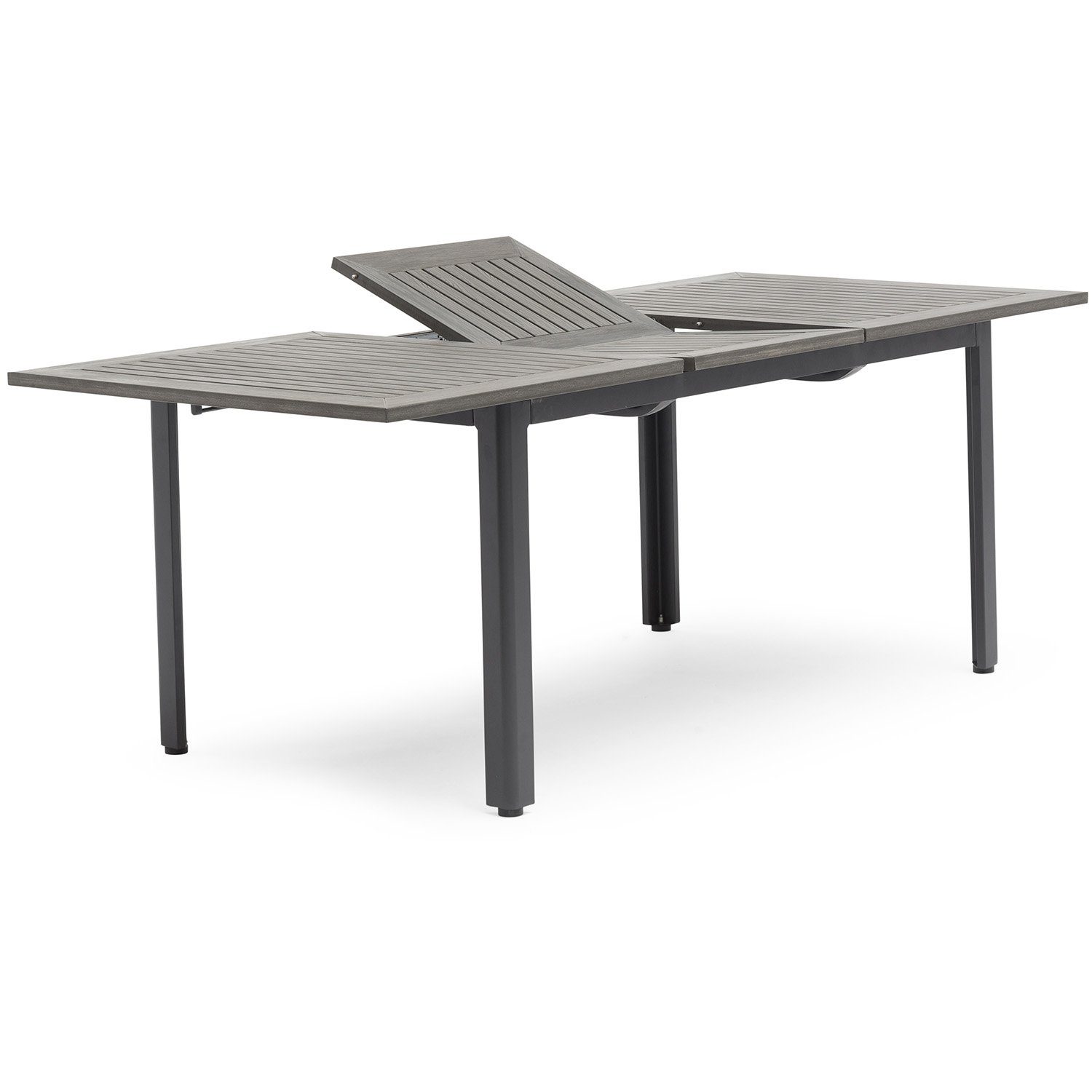 Svart och grått förlängningsbord i aluminium från Hillerstorp.