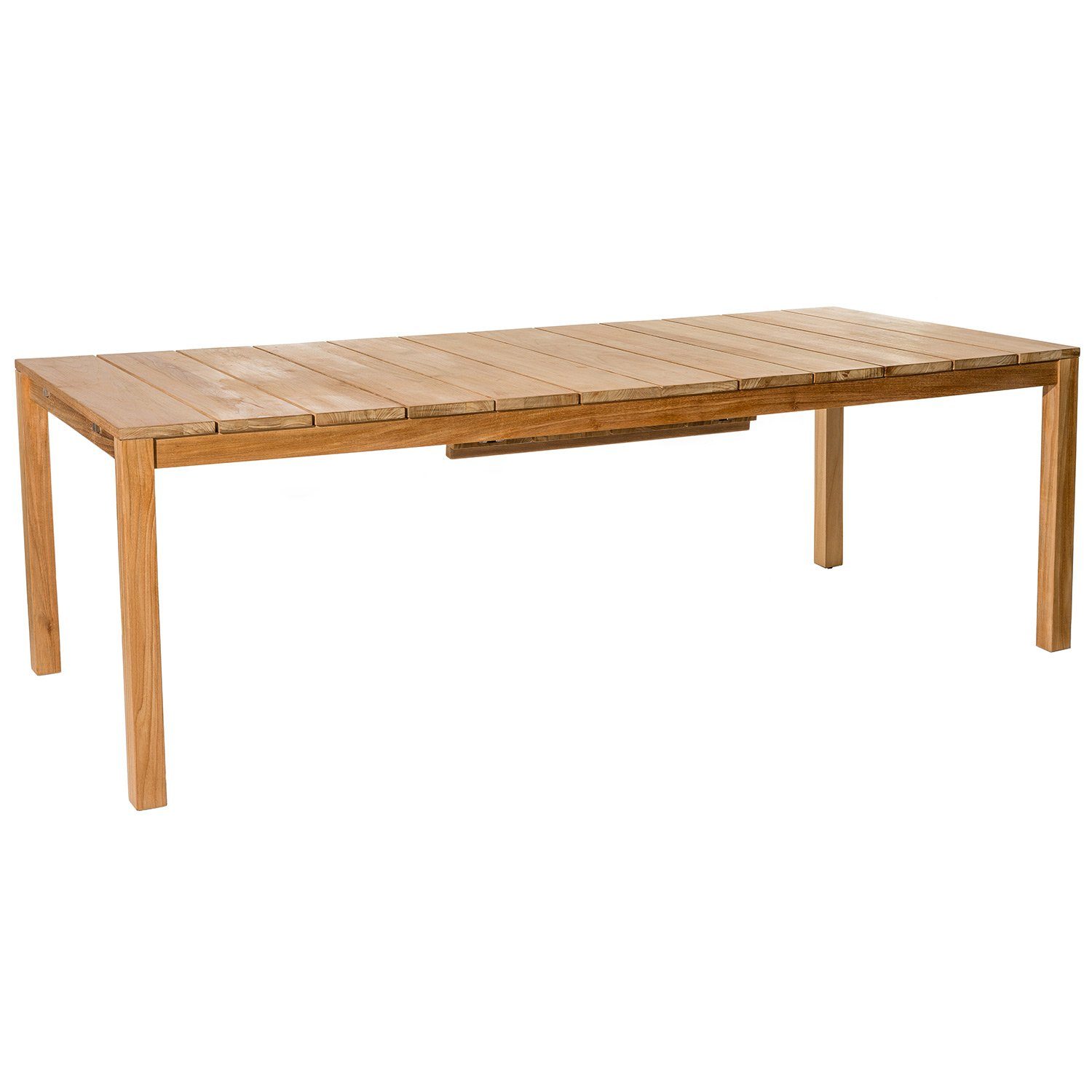 Oxnö förlängningsbart matbord i teak med måtten 220/300x100 cm.