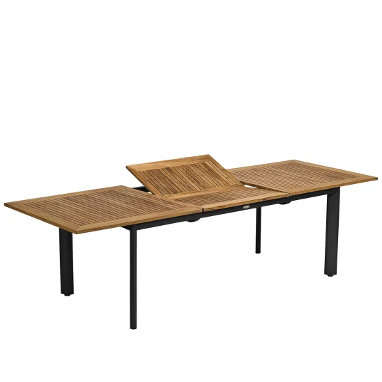 Nydala bord svart/teak 200/280x96 cm